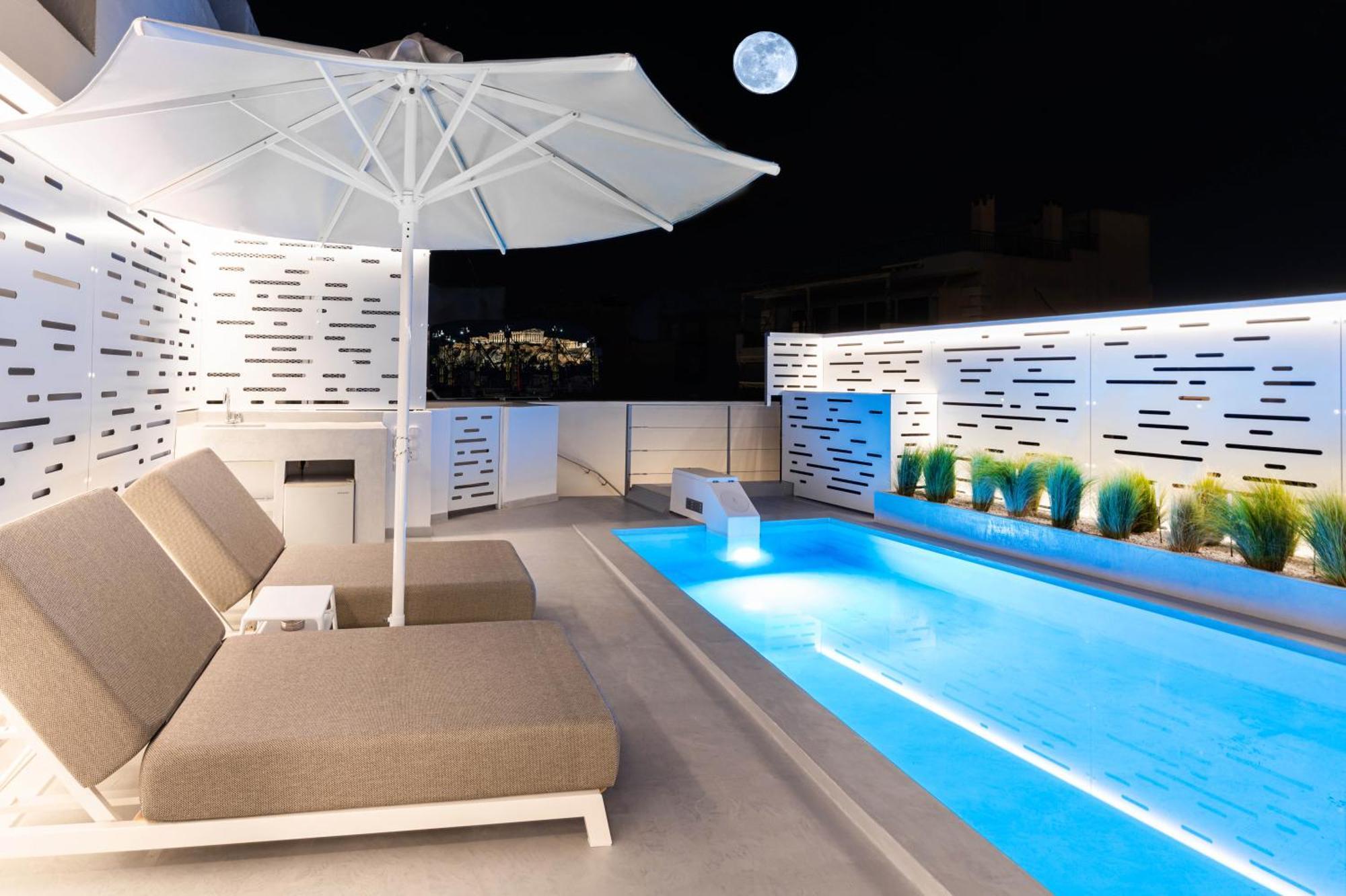 Ma Maison No5 Penthouse Loft, Private Heated Pool, Acropolis View, Ultra High Speed Internet 300 Mbps, Short Walk To Acropolis, Parking Upon Request, 1' From Metro Athen Eksteriør billede